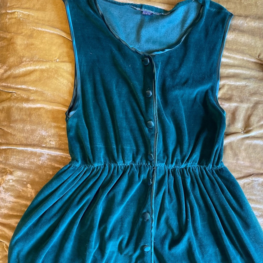 XL/XXL VINTAGE  GREEN TERRY CLOTHE DRESS